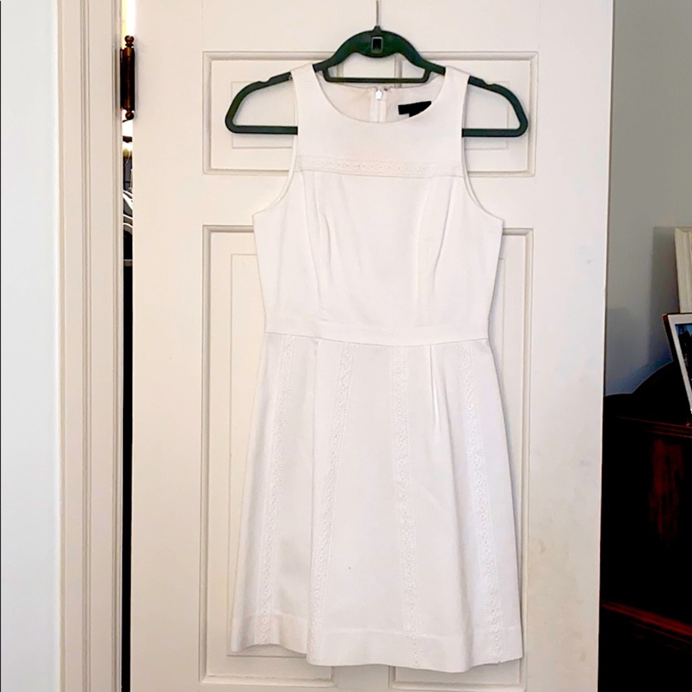 J. CREW WHITE PLEATED DRESS
